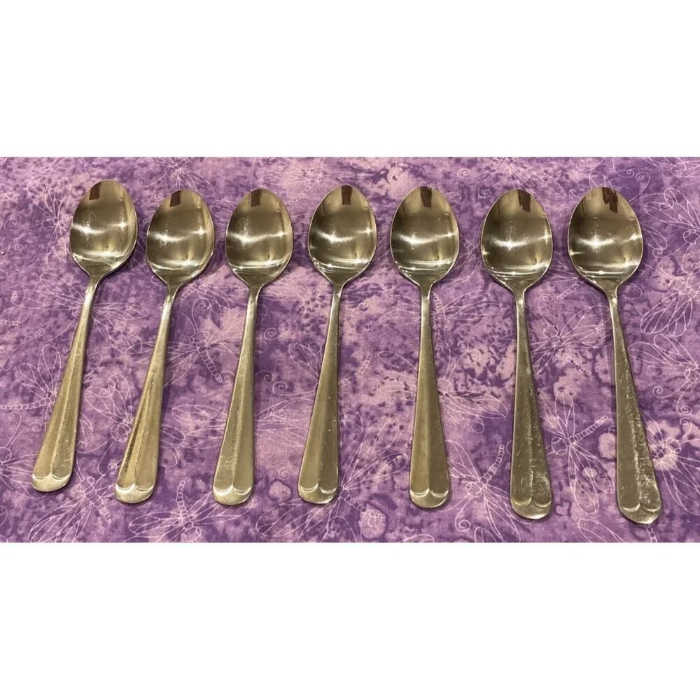 The Main Course MNF3 Teaspoons Spoon Korea Stainless Flatware Set of 7 Vintage